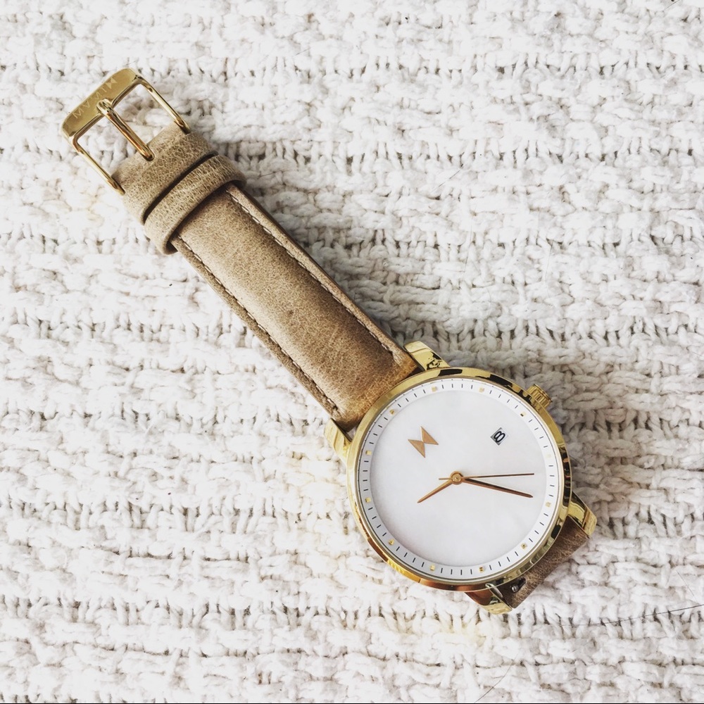 MVMT Signature Pearl Face Gold Watch 38MM